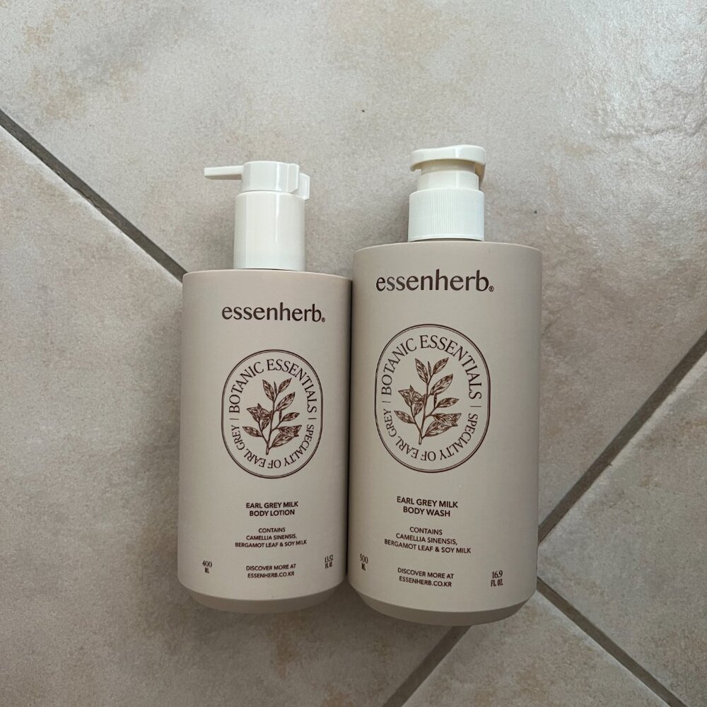ESSENHERB Earl Grey Milk Body Wash 500ml + Earl Grey Milk Body Lotion 400ml